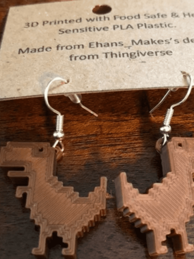 8-Bit Dinosaur Earrings