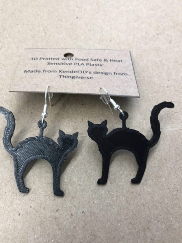 Black Cat Arched Earrings