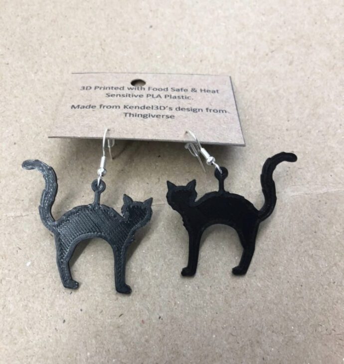 Black Cat Arched Earrings