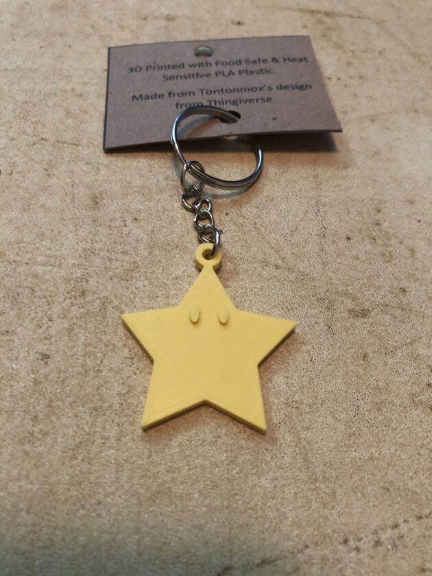 Mario Star Keychain
