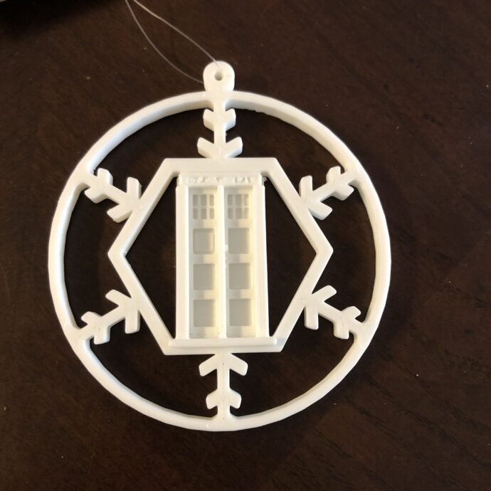 Doctor Who inspired Tardis Christmas Ornament