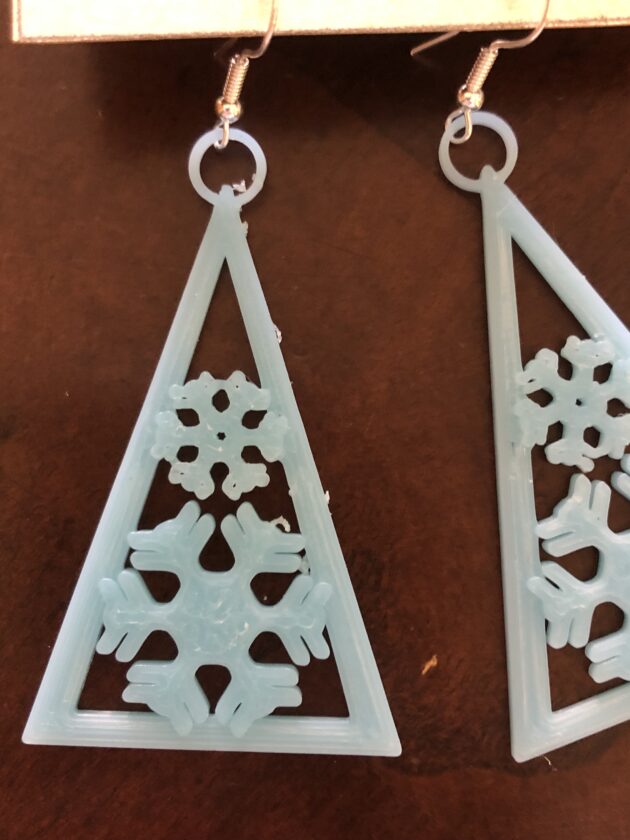 Snowflake Triangle Earrings
