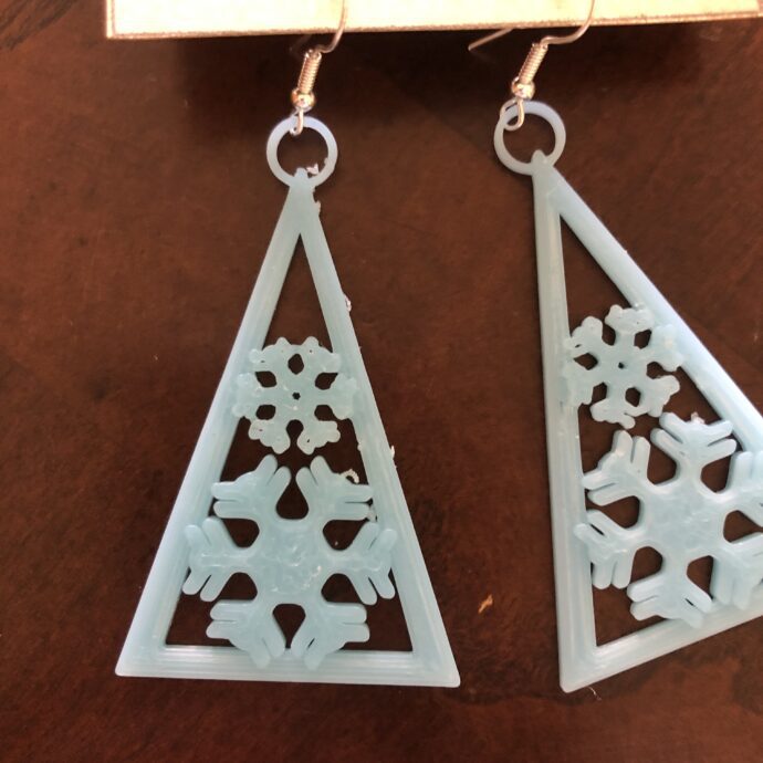Snowflake Triangle Earrings