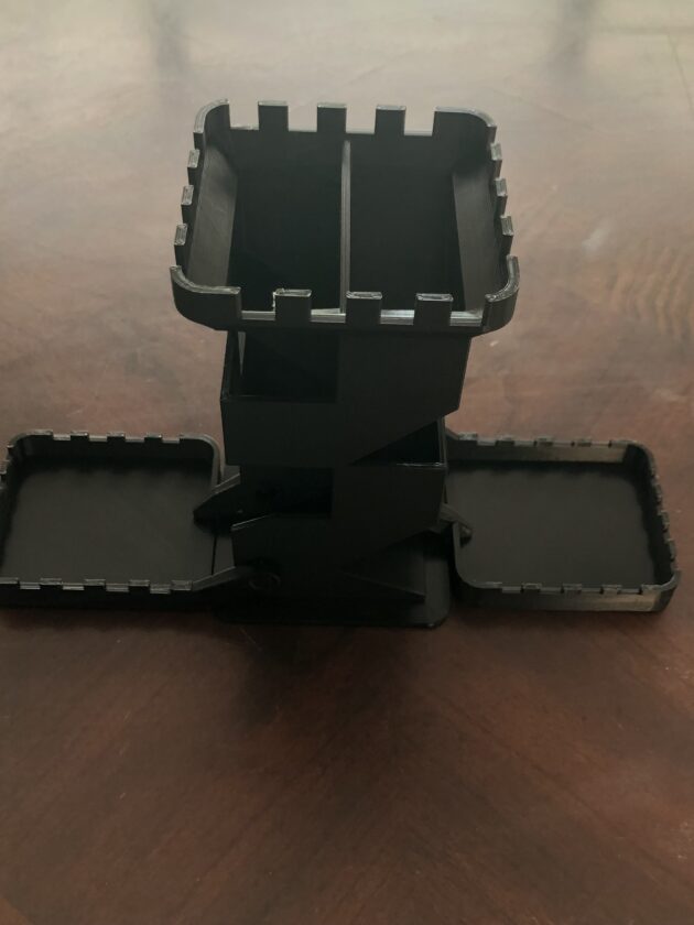 Dice Tower with Fold-Up Trays
