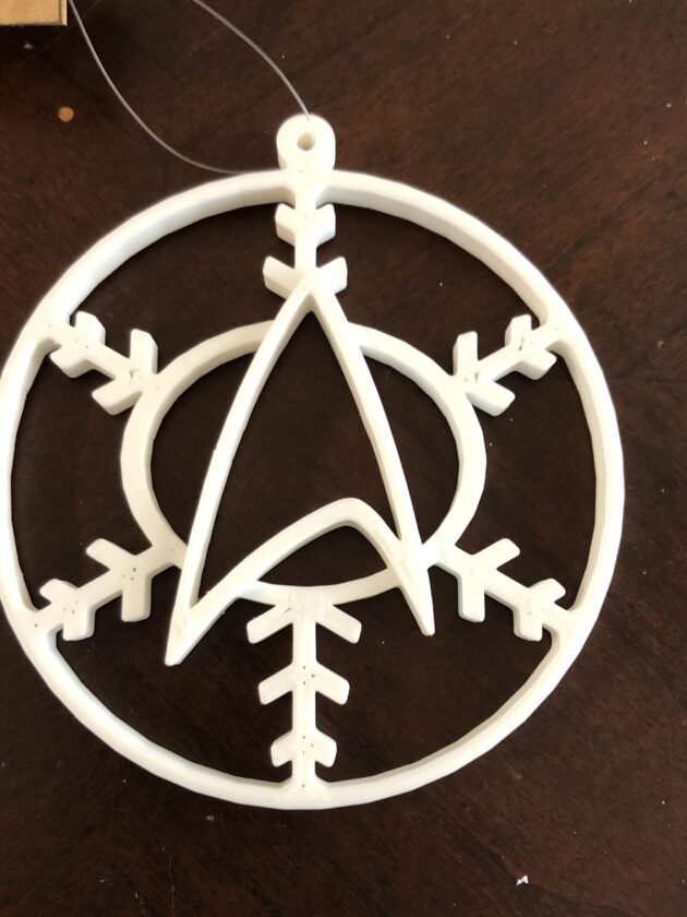 Star Trek inspired Snowflake Christmas Ornament