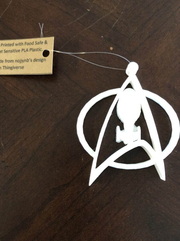 Star Trek inspired Enterprise Christmas Ornament