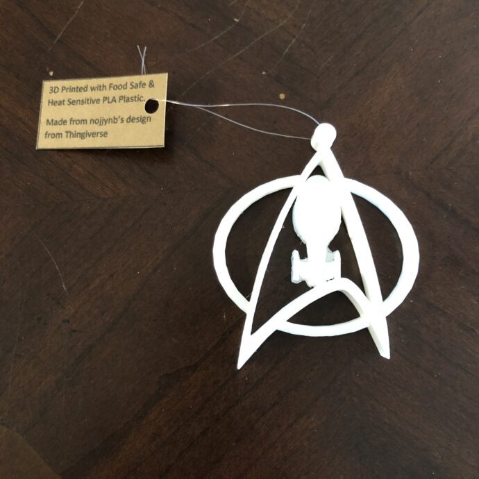 Star Trek inspired Enterprise Christmas Ornament