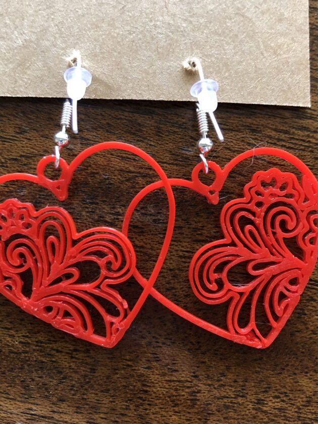 Heart Flower Earrings