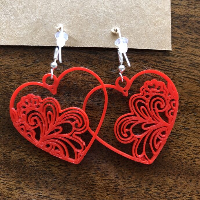 Heart Flower Earrings