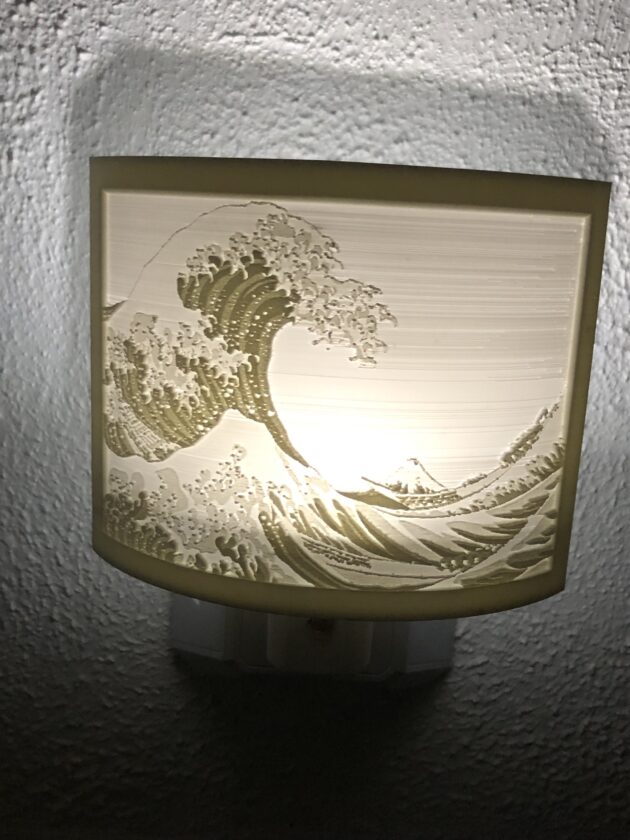 The Great Wave off Kanagawa Lithophane Night Light