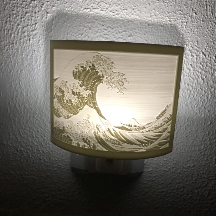 The Great Wave off Kanagawa Lithophane Night Light
