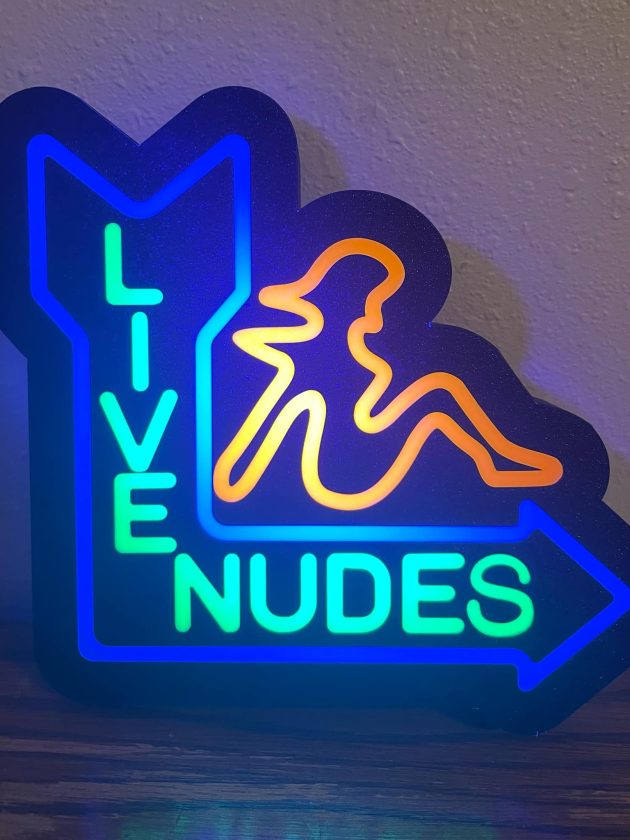 Live Nudes— Man Cave— Light with Blacklight LEDs inside Light Box