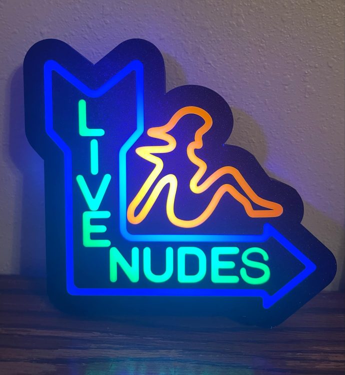 Live Nudes— Man Cave— Light with Blacklight LEDs inside Light Box